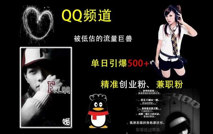QQ频道：被低估的流量巨兽，单日引爆500+精准创业粉、兼职粉的引流秘籍-玩备项目资源网