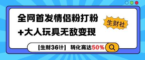 【生财36计】全网首发情侣粉打粉+大人玩具无敌变现-玩备项目资源网