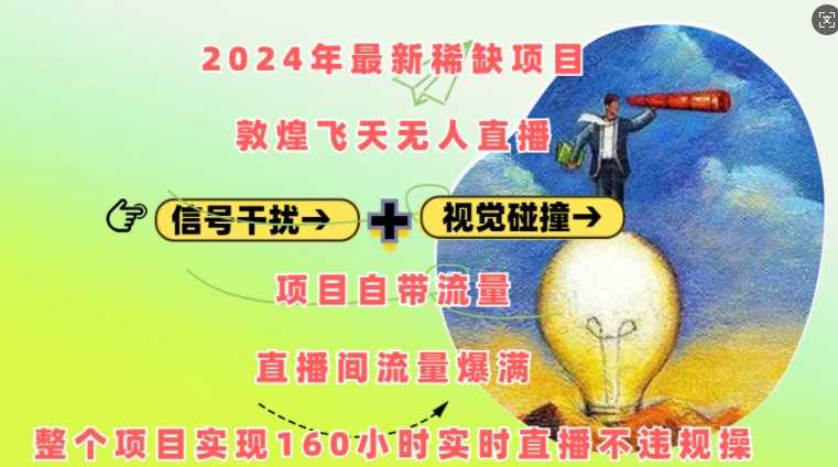 2024年最新稀缺项目敦煌飞天无人直播，项目自带流量，流量爆满，实现160小时实时直播不违规操-玩备项目资源网
