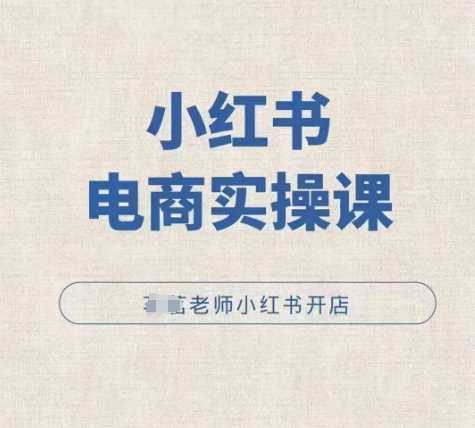 小红薯电商实操课，小红书开店实操必学课-玩备项目资源网