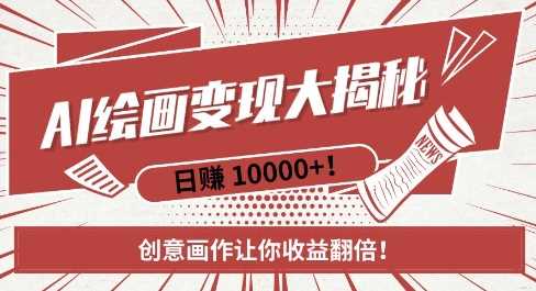 AI梦境绘画致富秘籍，复制粘贴，新手也能快速掌握，创意画作让你收益翻倍-玩备项目资源网