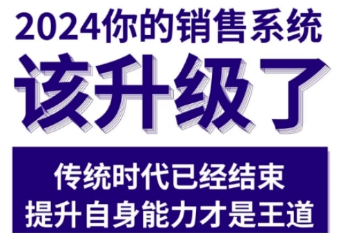 2024能落地的销售实战课，你的销售系统该升级了-玩备项目资源网