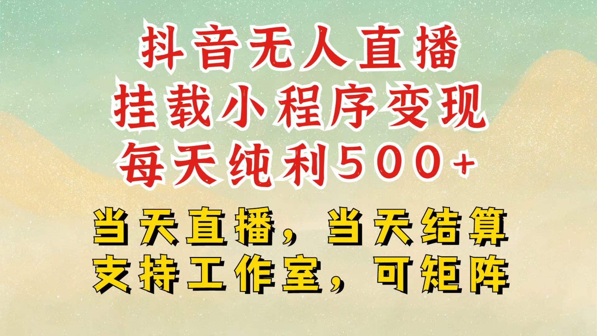 抖音无人挂机项目，轻松日入500+,挂载小程序玩法，不违规不封号，有号的一定挂起来-玩备项目资源网