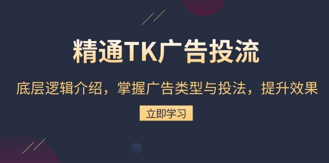 （13641期）精通TK广告投流：底层逻辑介绍，掌握广告类型与投法，提升效果-玩备项目资源网