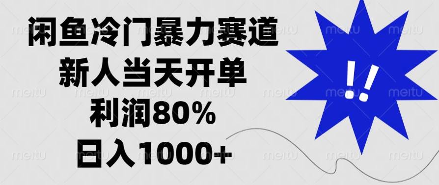（13660期）闲鱼冷门暴力赛道，新人当天开单，利润80%，日入1000+-玩备项目资源网