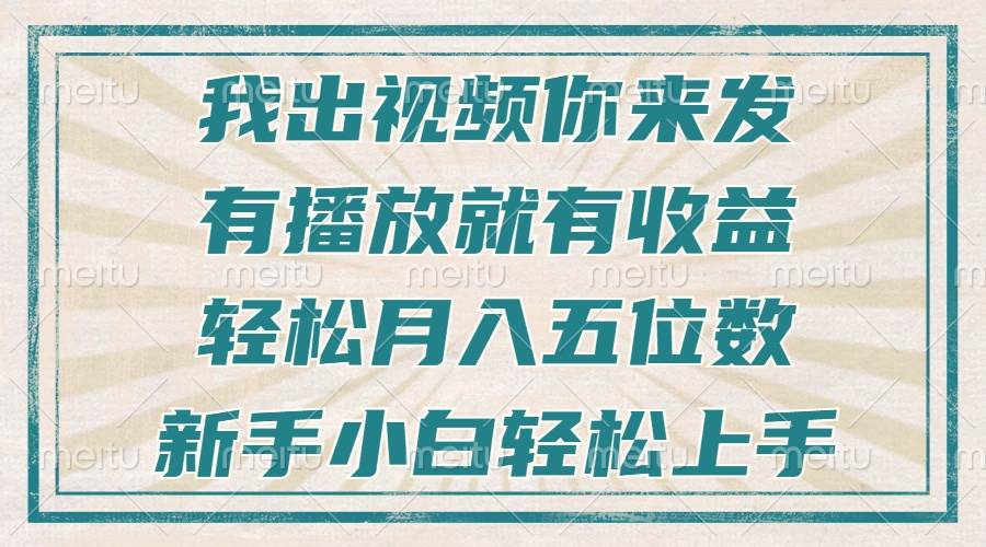 （13667期）不剪辑不直播不露脸，有播放就有收益，轻松月入五位数，新手小白轻松上手-玩备项目资源网