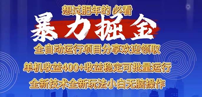 （13675期）2025暴力掘金项目，想过肥年必看！-玩备项目资源网