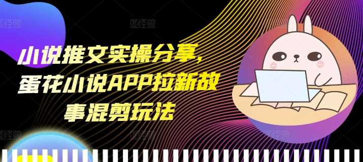 小说推文实操分享，蛋花小说APP拉新故事混剪玩法-玩备项目资源网