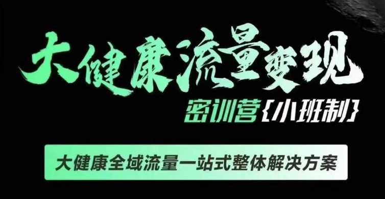 千万级大健康变现课线下课，大健康全域流量一站式整体解决方案-玩备项目资源网