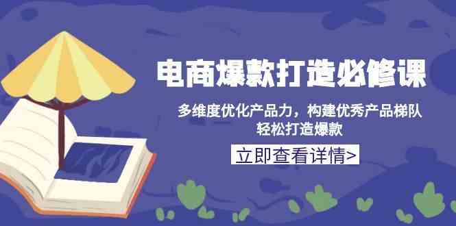 电商爆款打造必修课：多维度优化产品力，构建优秀产品梯队，轻松打造爆款-玩备项目资源网