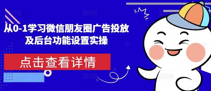 从0-1学习微信朋友圈广告投放及后台功能设置实操-玩备项目资源网