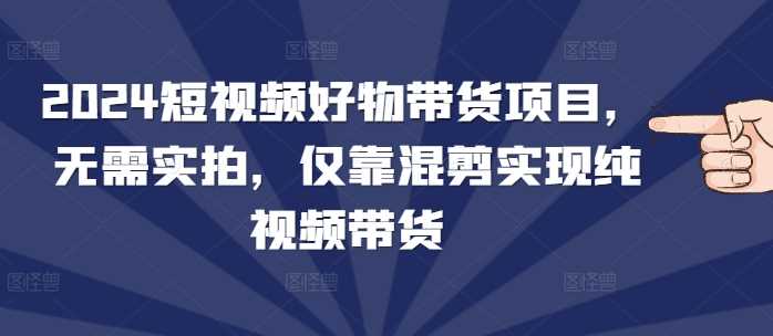 2024短视频好物带货项目，无需实拍，仅靠混剪实现纯视频带货-玩备项目资源网
