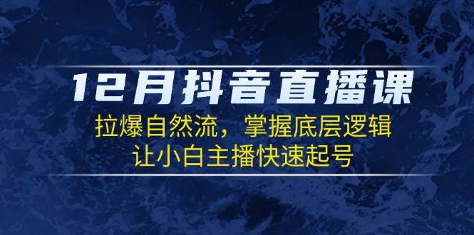 12月抖音直播课：拉爆自然流，掌握底层逻辑，让小白主播快速起号-玩备项目资源网