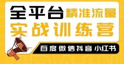 全平台精准流量实战训练营，百度微信抖音小红书SEO引流教程-玩备项目资源网