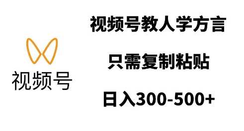 视频号教人学方言，只需复制粘贴，日入多张-玩备项目资源网