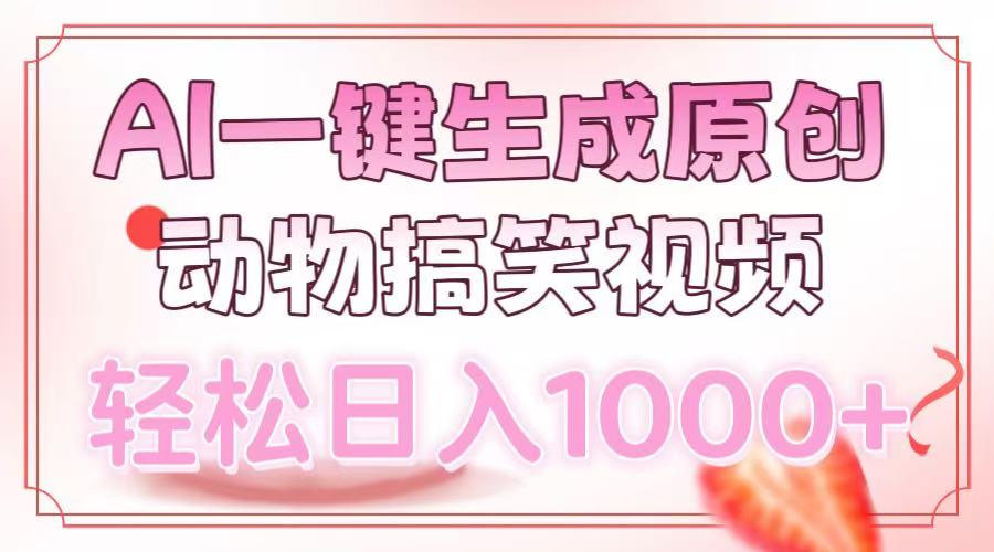 （13884期）AI一键生成原创动物搞笑视频，轻松日入1000+-玩备项目资源网