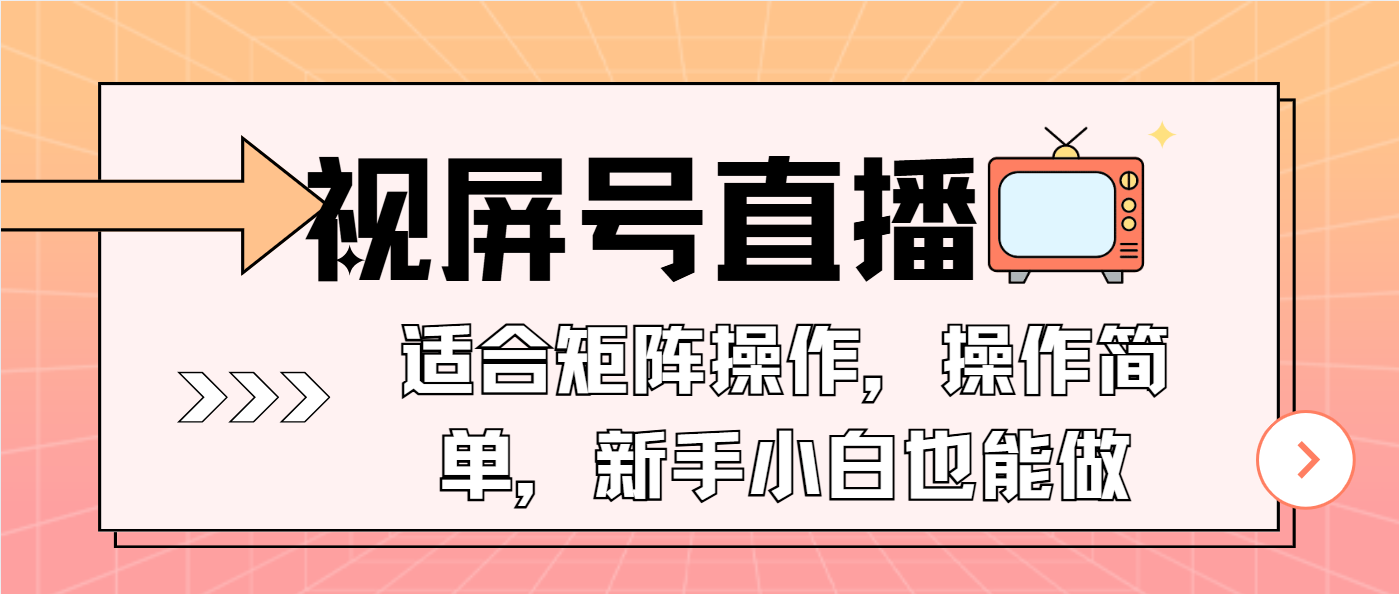 （13887期）视屏号直播，适合矩阵操作，操作简单， 一部手机就能做，小白也能做，…-玩备项目资源网