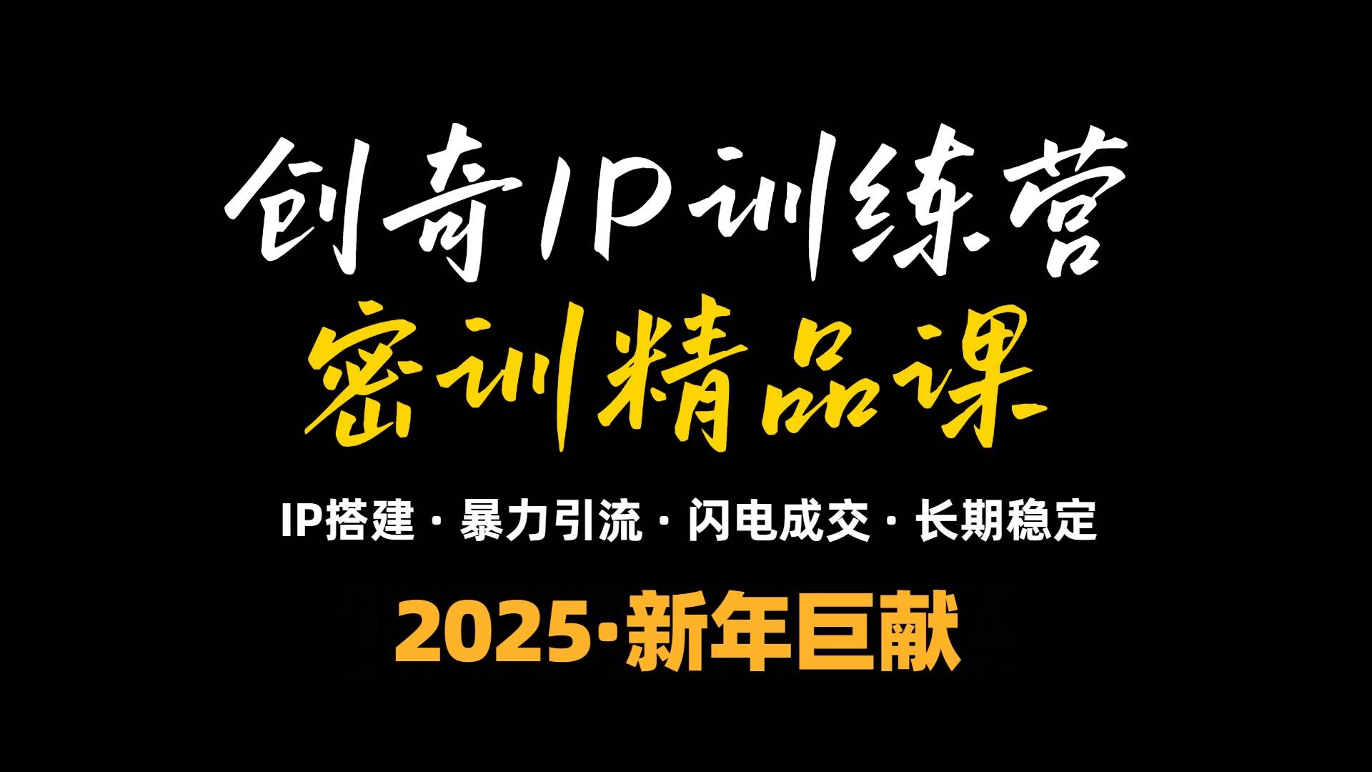 （13898期）2025年“知识付费IP训练营”小白避坑年赚百万，暴力引流，闪电成交-玩备项目资源网