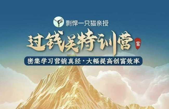 剽悍一只猫-过钱关特训营，学习营销真经 大幅度提高创富效率-玩备项目资源网