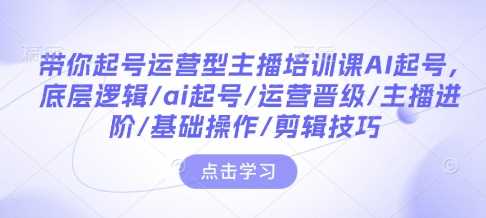 带你起号运营型主播培训课AI起号，底层逻辑/ai起号/运营晋级/主播进阶/基础操作/剪辑技巧-玩备项目资源网