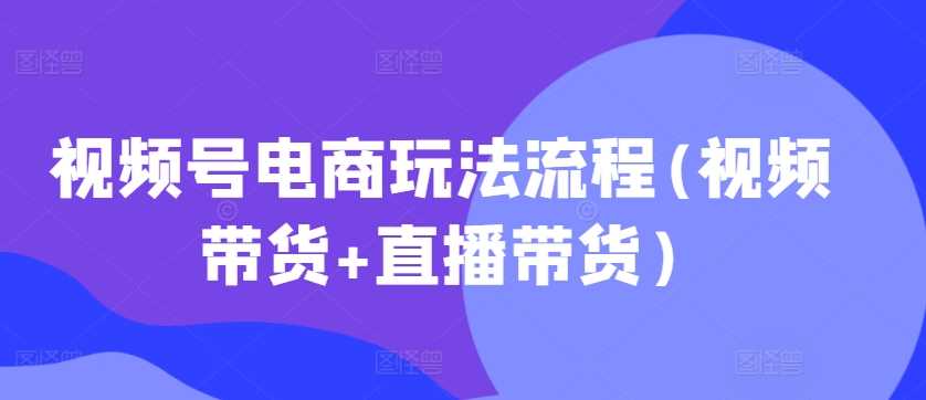 视频号电商玩法流程，视频带货+直播带货【更新2025年1月】-玩备项目资源网