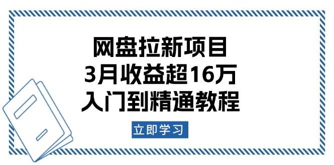 网盘拉新项目：3月收益超16万，入门到精通教程-玩备项目资源网