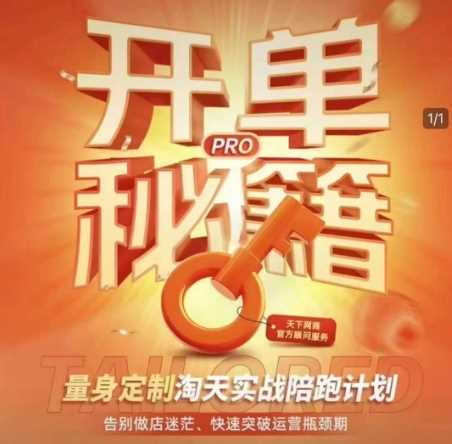 淘宝开单秘籍PRO，量身定制淘天实战陪跑计划，告别做店迷茫、快速突破运营瓶颈期-玩备项目资源网
