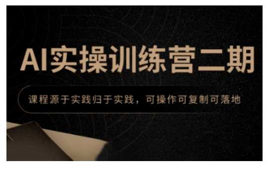 AI实操训练营二期，课程源于实践归于实践，可操作可复制可落地-玩备项目资源网