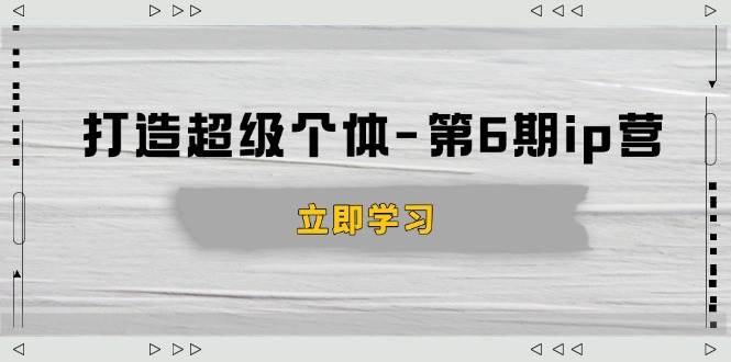 （14014期）打造 超级个体-第6期ip营：商业认知,产品设计,成交演练,解决知识变现难题-玩备项目资源网