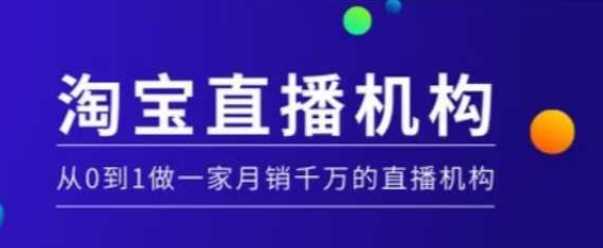 淘宝直播运营实操课【MCN机构】，从0到1做一家月销千万的直播机构-玩备项目资源网