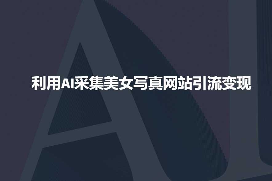利用AI采集美女写真网站引流变现，引流嘎嘎的-玩备项目资源网