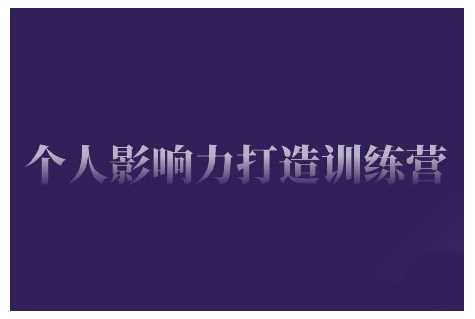 个人影响力打造训练营，掌握公域引流、私域运营、产品定位等核心技能，实现从0到1的个人IP蜕变-玩备项目资源网