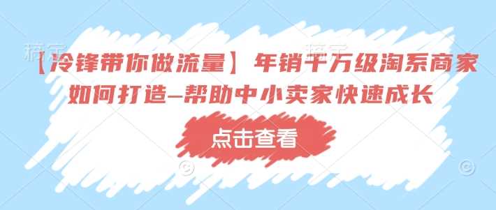 【冷锋带你做流量】年销千万级淘系商家如何打造–帮助中小卖家快速成长-玩备项目资源网