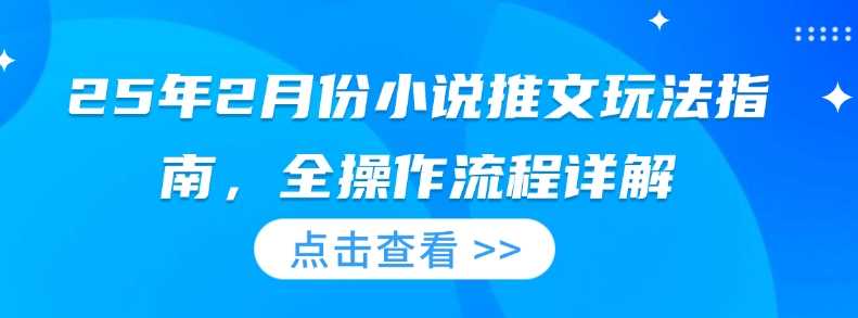 25年2月份小说推文玩法指南，全操作流程详解-玩备项目资源网