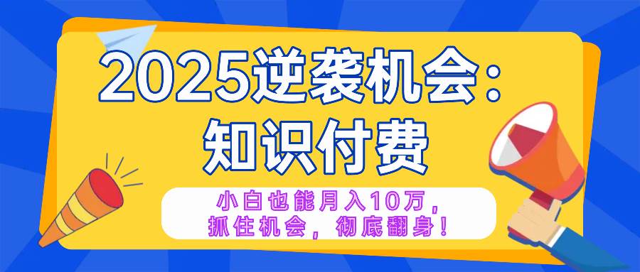 （14166期）2025逆袭项目——知识付费，小白也能月入10万年入百万，抓住机会彻底翻…-玩备项目资源网