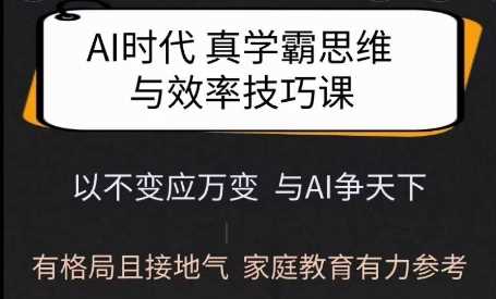 Ai时代真学霸思维与学习方法课，有格局且接地气，家庭教育有力参考-玩备项目资源网