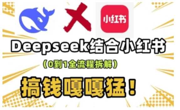 deepseek+小红书打造流量生产线实操课，0到1全流程拆解，搞钱嘎嘎猛-玩备项目资源网