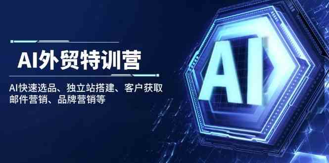 AI外贸特训营：AI快速选品、独立站搭建、客户获取、邮件营销、品牌营销等-玩备项目资源网