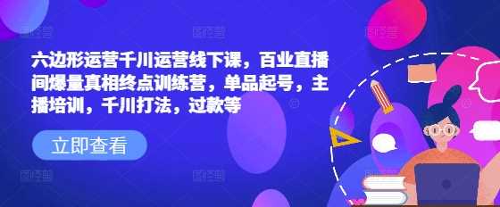 六边形运营千川运营线下课，百业直播间爆量真相终点训练营，单品起号，主播培训，千川打法，过款等-玩备项目资源网