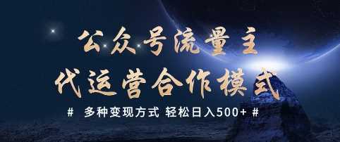 公众号流量主代运营  多种变现方式 轻松日入5张【揭秘】-玩备项目资源网
