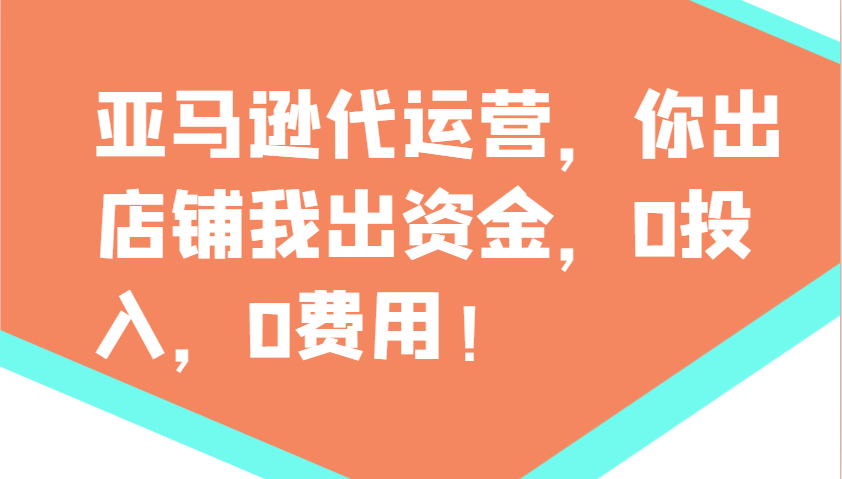 亚马逊代运营，你出店铺我出资金，0投入，0费用，无责任每天300分红，赢亏我承担-玩备项目资源网