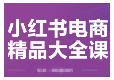 小红书电商精品大全课，快速掌握小红书运营技巧，实现精准引流与爆单目标，轻松玩转小红书电商(更新2月)-玩备项目资源网