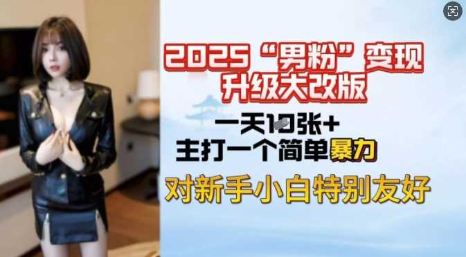 2025男粉变现全新玩法升级，日入上千简简单单，小白可轻松上手-玩备项目资源网