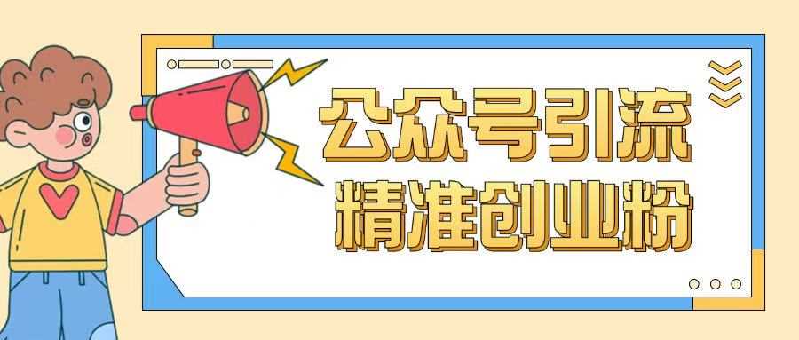 公众号引流创业粉玩法，0基础即可轻松掌握流量-玩备项目资源网