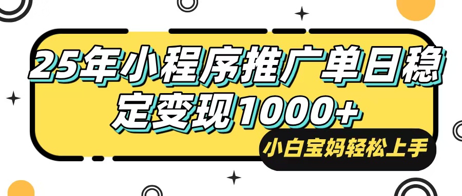 （14298期）25年最新风口，小程序自动推广，，稳定日入1000+，小白轻松上手-玩备项目资源网
