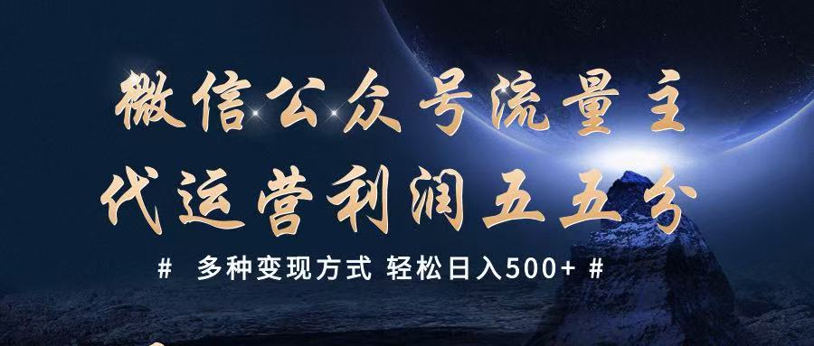 公众号流量主代运营  多种变现方式 轻松日入500+-玩备项目资源网