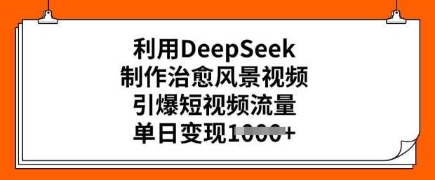 利用DeepSeek制作治愈风景视频，引爆短视频流量，单日变现多张-玩备项目资源网