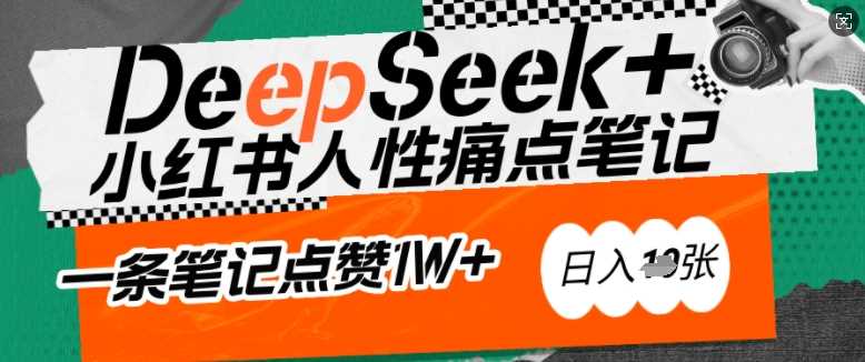 AI赋能小红书爆款秘籍：用DeepSeek轻松抓人性痛点，小白也能写出点赞破万的吸金笔记，日入多张-玩备项目资源网