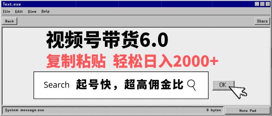 （14325期）视频号带货6.0，轻松日入2000+，起号快，复制粘贴即可，超高佣金比-玩备项目资源网