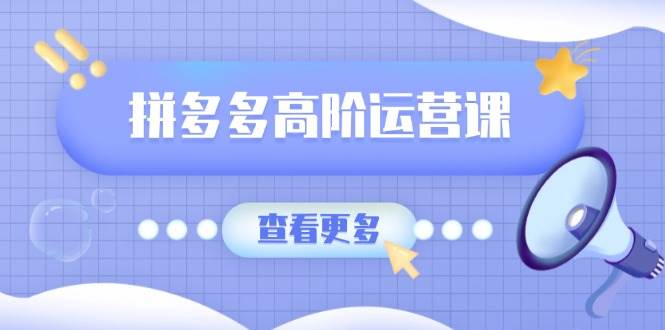 （14327期）拼多多高阶运营课：极致群爆款玩法，轻付费无尽复制，打造单品爆款之路-玩备项目资源网